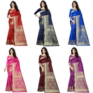 Women's Banarasi Saree Pure Kanjivaram Silk Saree Soft new ladies 2023 Design Wear Pattu Sarees Latest Cotton Party Sari collections With Blouse Piece
