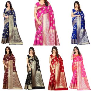 Women's Banarasi Saree Pure Kanjivaram Silk Saree Soft new ladies 2023 Design Wear Pattu Sarees Latest Cotton Party Sari collections With Blouse Piece