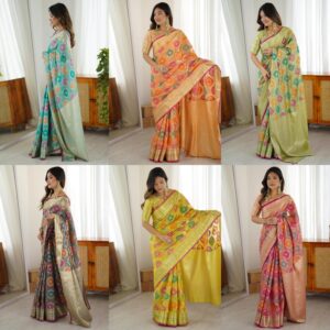 Women's Silk Weaving Saree with Unstitched Blouse Piece
