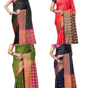 Women's Banarasi Saree Pure Kanjivaram Silk Saree Soft new ladies 2023 Design Wear Pattu Sarees Latest Party Sari collections With Blouse Piece