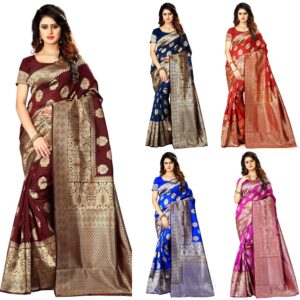 Women's Banarasi Saree Pure Kanjivaram Silk Saree Soft new ladies 2023 Design Wear Pattu Sarees Latest Cotton Party Sari collections With Blouse Piece