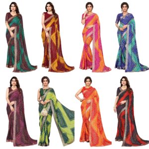 Jacquard Women's Georgette Printed Saree with Blouse Piece