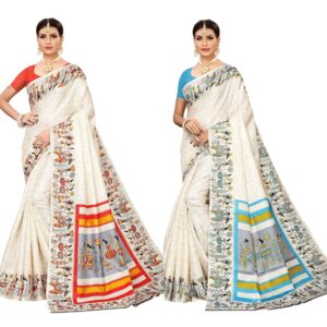 Women's Plain Khadi Saree