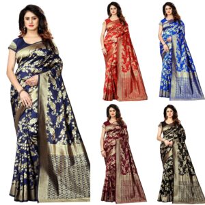 Women's Banarasi Saree Pure Kanjivaram Silk Saree Soft new ladies 2023 Design Wear Sarees Latest Cotton Party Sari collections With Blouse Piece