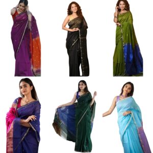 Women's Pure Soft Kanjivaram Cotton Silk Saree Banarasi Style With Blouse Piece for Wedding