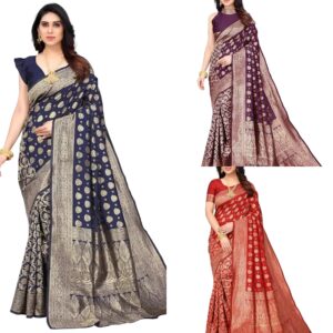 Women's Art Silk Purple Kanchipuram Saree