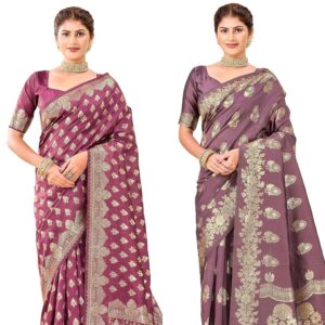 Women's Silk Weaving Banarasi Saree with Unstitched Blouse Piece
