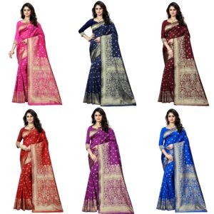 Women's Banarasi Saree Pure Kanjivaram Silk Saree Soft new ladies 2023 Design Wear Pattu Sarees Latest Cotton Party Sari collections With Blouse Piece