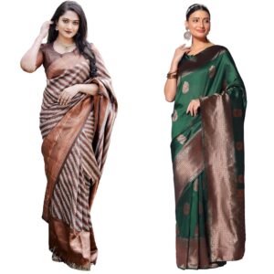 Women's Kanchipuram Art Silk Saree With Blouse Piece