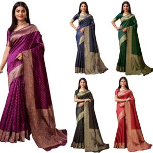 Women's Banarasi Saree Pure Kanjivaram Silk Saree Soft new ladies 2023 Design Wear Pattu Sarees Latest Cotton Party Sari collections With Blouse Piece