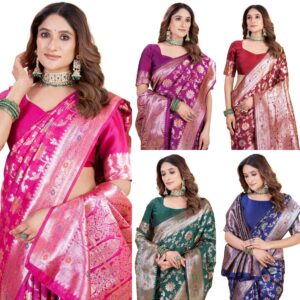 Women's Green kanjivaram banarasi silk saree for Patola festival Wedding silk with rich pallu Design sarees for women with blouse piece