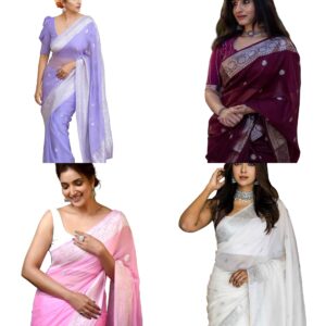 Women's Black Banarasi Kanchipuram Art Silk Saree for Women – Traditional Wedding & Party Saree with Blouse Piece – Ethnic Indian Silk Saree