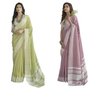 Women's Cotton Self Woven Saree with Unstitched Blouse Piece