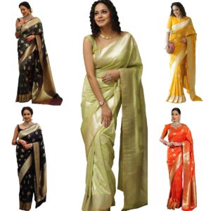 Women's Banarasi Saree Pure Kanjivaram Silk Saree Soft new ladies 2025 Design Wear Pattu Sarees Latest Sadi Party Sari collections With Blouse Piece