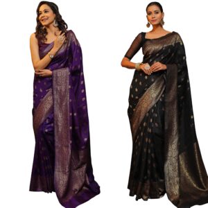 Women's Banarasi Saree Pure Kanjivaram Silk Saree Soft new ladies 2025 Design Wear Pattu Sarees Latest Sadi Party Sari collections With Blouse Piece