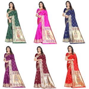 Women's Banarasi Saree Pure Kanjivaram Silk Saree Soft new ladies 2023 Design Wear Pattu Sarees Latest Cotton Party Sari collections With Blouse Piece