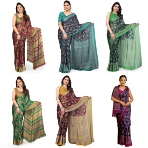 Women's Chiffon Floral Printed Saree with Blouse Piece (Copy)