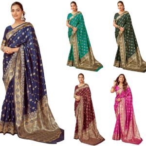 Women Banarasi Kanjivaram Silk Saree Set with Blouse