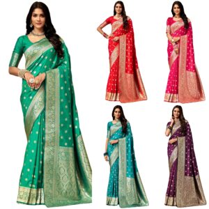 Women's Banarasi Saree Pure Kanjivaram Style Silk Saree With Blouse Piece