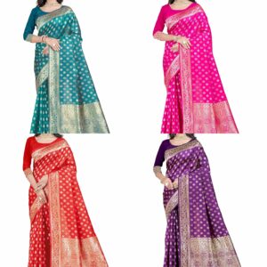 Women's Banarasi Saree Pure Kanjivaram Silk Saree Soft new ladies 2023 Design Wear Pattu Sarees Latest Party Sari collections With Blouse Piece