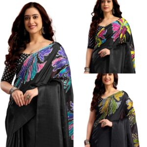 Women's Cotton Printed Saree With Unstitched Blouse Piece
