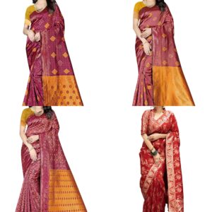 Women's Banarasi Saree Pure Kanjivaram Silk Soft new ladies 2024 Design Wear Pattu Sarees Latest Cotton Party Sari collections With Blouse Piece