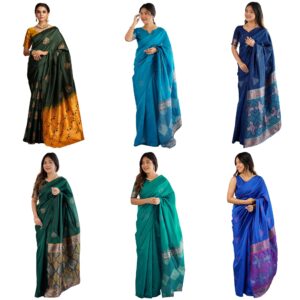 Women's Banarasi Soft Silk Saree with Unstitched Blouse Piece