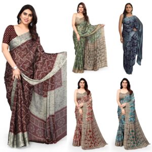 Women's Chiffon Floral Printed Saree with Blouse Piece (Copy)