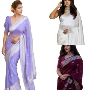 Women's Black Banarasi Kanchipuram Art Silk Saree for Women – Traditional Wedding & Party Saree with Blouse Piece