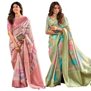 Women's Banarasi Silk Saree Pure Silk Kanjivaram Saree with Unstitched Blouse Piece