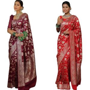 Women's Banarasi Saree Pure Kanjivaram Silk Saree Soft new ladies 2025 Design Wear Pattu Sarees Latest Sadi Party Sari collections With Blouse Piece
