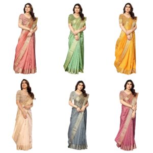 Women's Assam Silk Saree With Unstitched Blouse Piecee