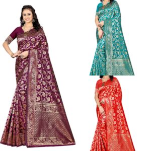 Women's Banarasi Saree Pure Kanjivaram Silk Saree Soft new ladies 2023 Design Wear Pattu Sarees Latest Party Sari collections With Blouse Piece