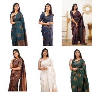 Women's Banarasi Soft Silk Saree With Unstitched Blouse Piece