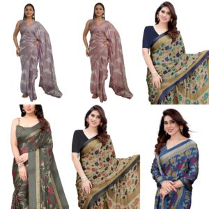 Women's Fancy Chiffon Floral Printed Saree with Blouse Piece (Copy)