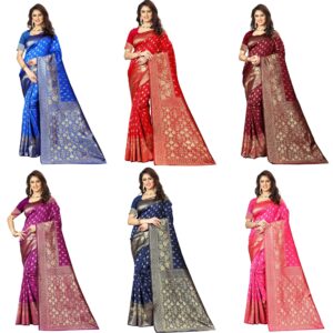 Women's Banarasi Saree Pure Kanjivaram Silk Saree Soft new ladies 2023 Design Wear Pattu Sarees Latest Cotton Party Sari collections With Blouse Piece