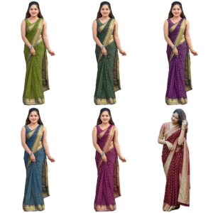 Women's Banarasi Soft Silk Saree With Unstitched Blouse Piece