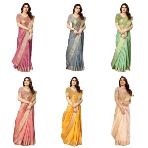 Women's Assam Silk Saree With Unstitched Blouse Piecee