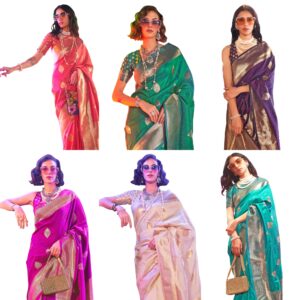 Women's Banarasi Silk Bagh Woven Design Saree With Unstitched Blouse Piece
